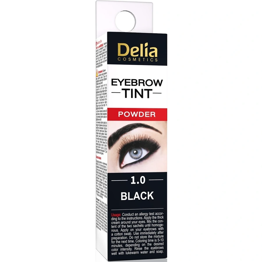Фарба для брів Delia Eyebrow Expert Tint Powder 1.0 Black хна чорна 2 г