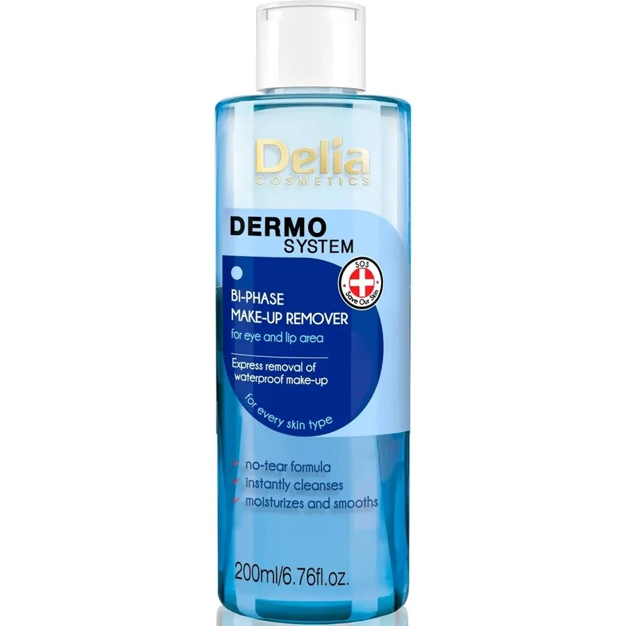 Двофазна рідина для демакіяжу очей та губ Delia Dermo System Bi-Phase Make-Up Remover 200 мл