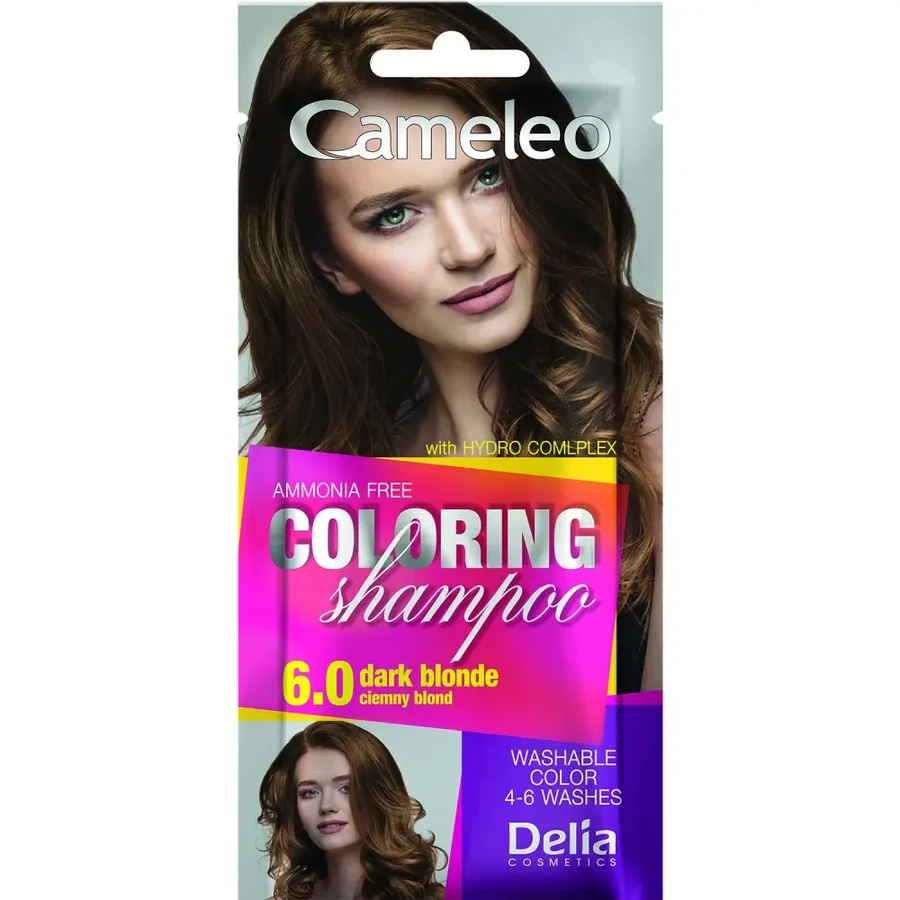 Відтінковий шампунь Delia Cameleo Colouning Shampoo 6.0 Dark Blonde чорний блондин 40 мл
