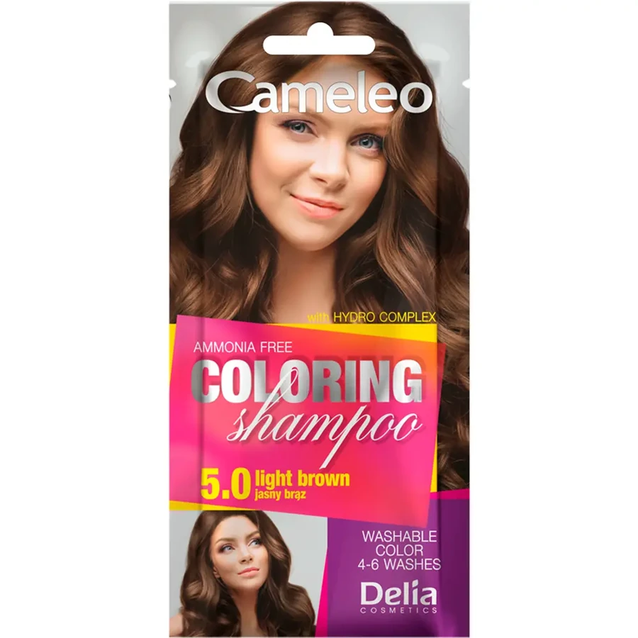 Відтінковий шампунь Delia Cameleo Colouning Shampoo 5.0 Light Brown світлий каштан 40 мл