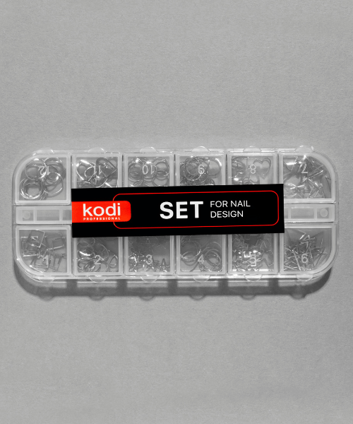 Набір декору в контейнері Kodi Set for Nail Design MIX №2 фігурки різної форми та розміру