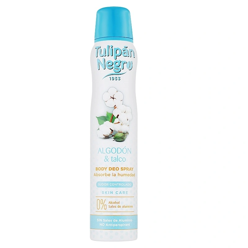 Дезодорант-спрей для жінок Tulipan Negro Cotton & Talc Deo Spray бавовна та тальк 200 мл