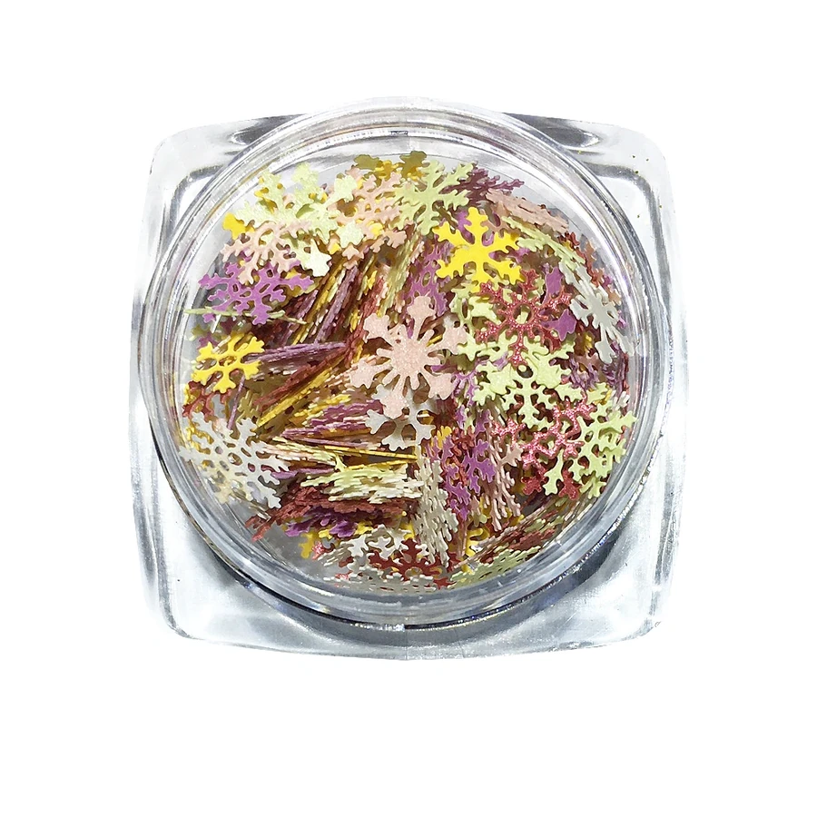 Декор для нігтів Сніжинки різнокольорові Molekula Nail Decor Snowflake Multi-colored