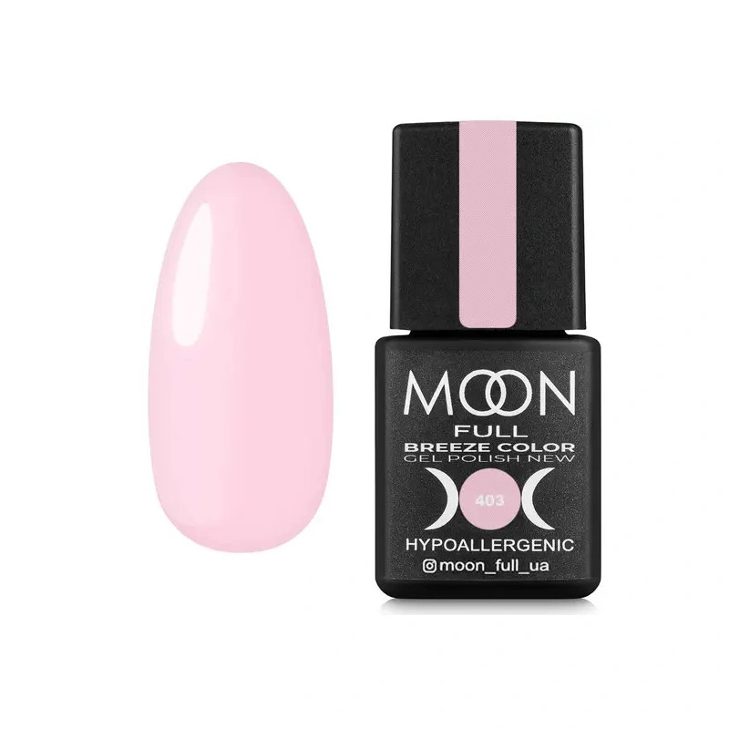 Гель-лак MOON FULL Full Breeze color №403 блідо-рожевий, емаль 8 мл