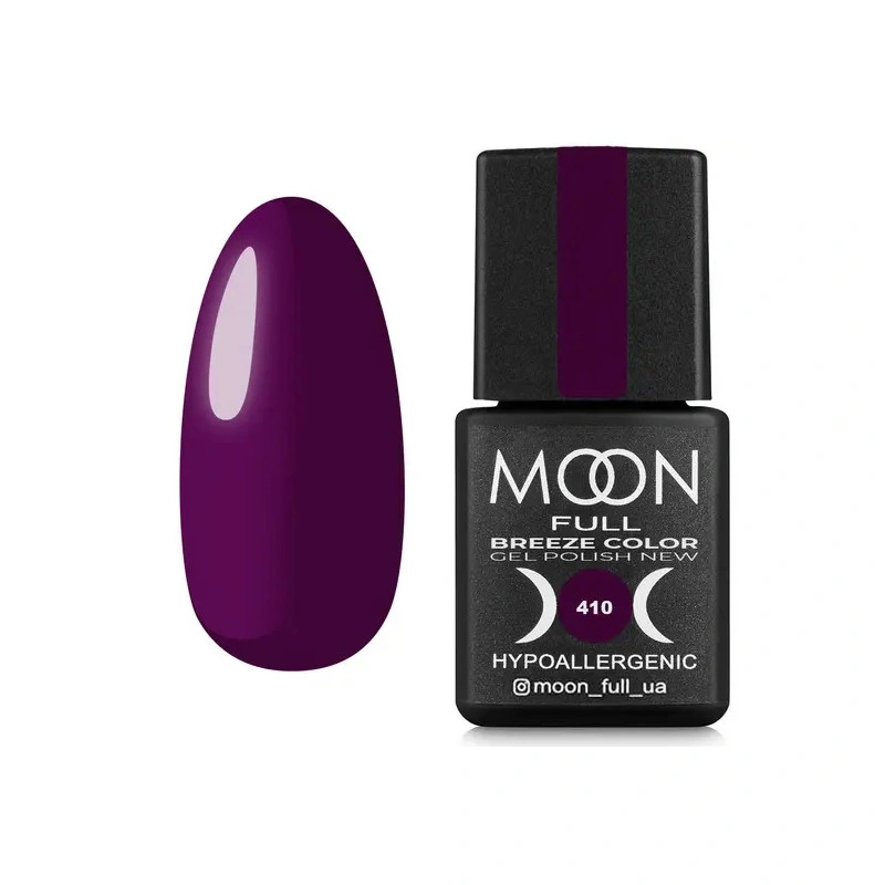 Гель-лак MOON FULL Full Breeze color №410 фіолетовий, емаль 8 мл