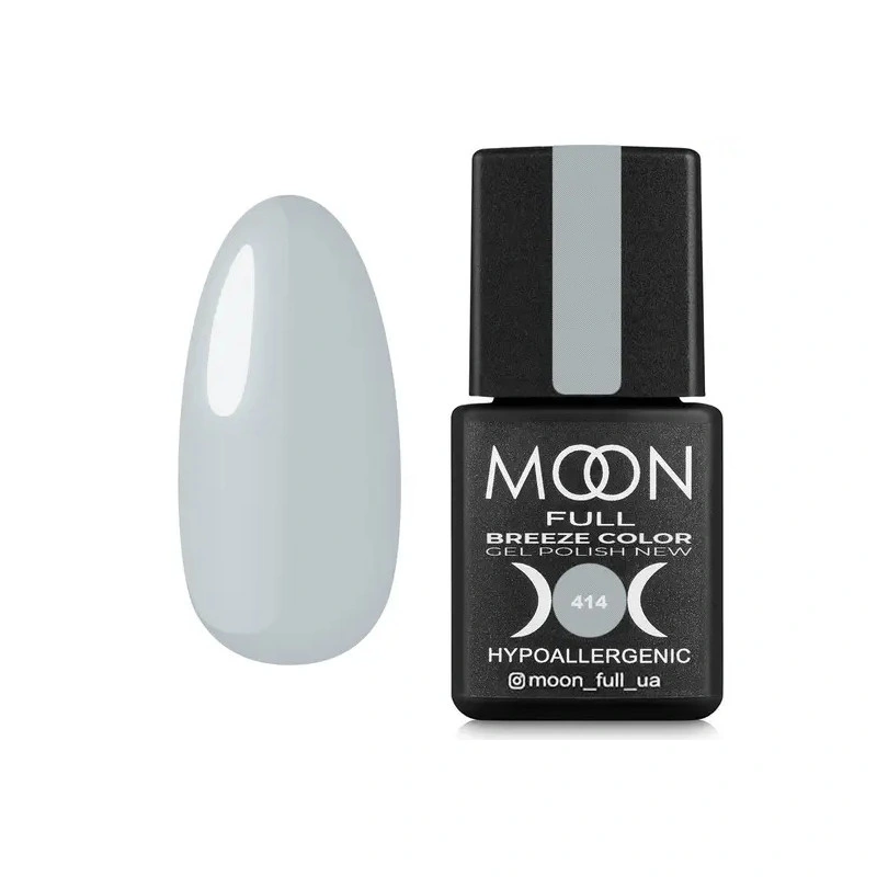 Гель-лак MOON FULL Full Breeze color №414 світлий сіро-оливковий, емаль 8 мл