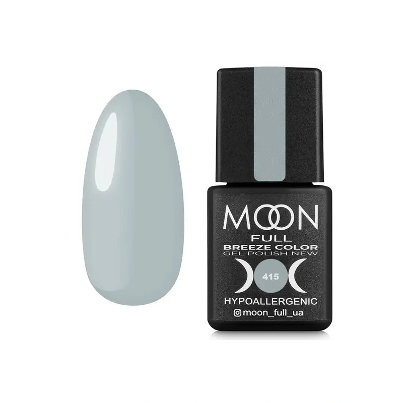Гель-лак MOON FULL Full Breeze color №415 світло-сірий, емаль 8 мл