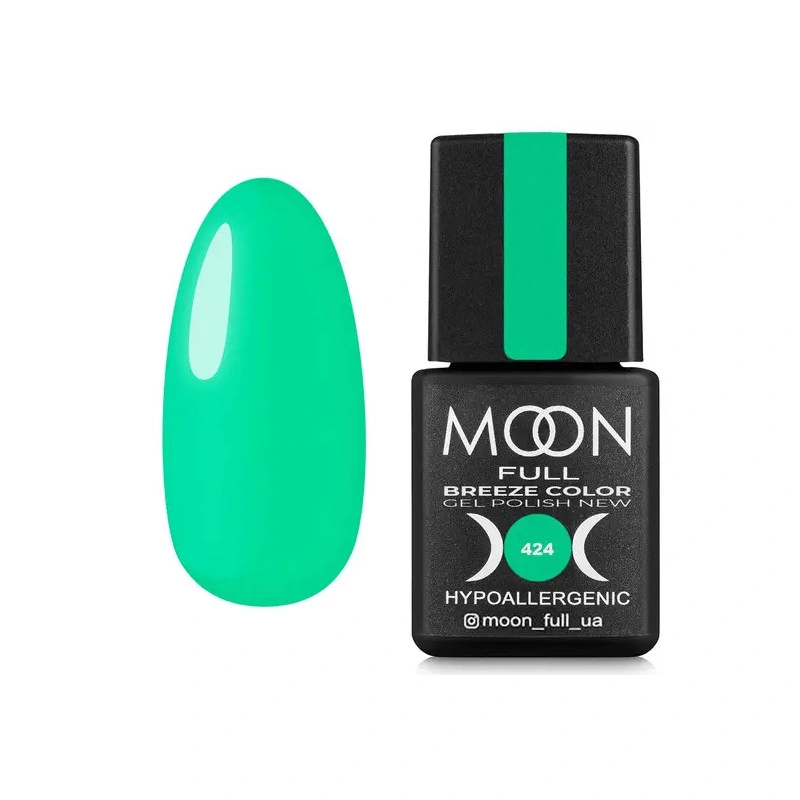 Гель-лак MOON FULL Full Breeze color №424 яскраво-салатовий, емаль 8 мл