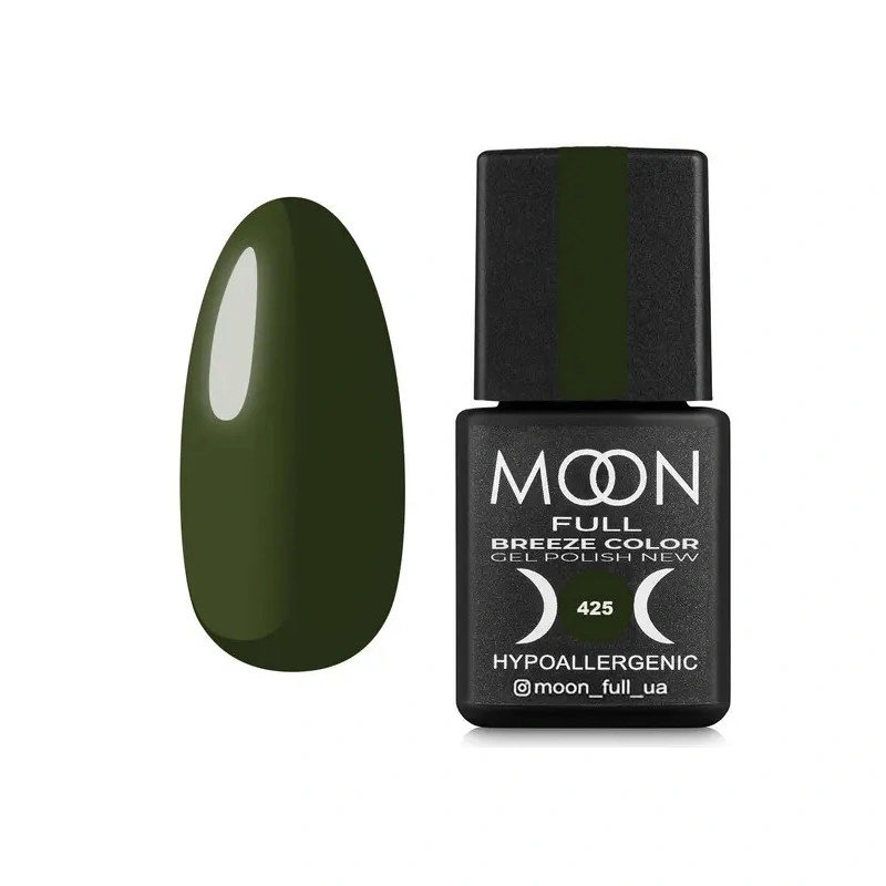 Гель-лак MOON FULL Full Breeze color №425 хакі, емаль 8 мл