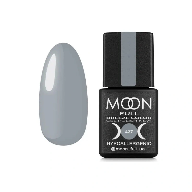 Гель-лак MOON FULL Full Breeze color №427 сіро-оливковий, емаль 8 мл