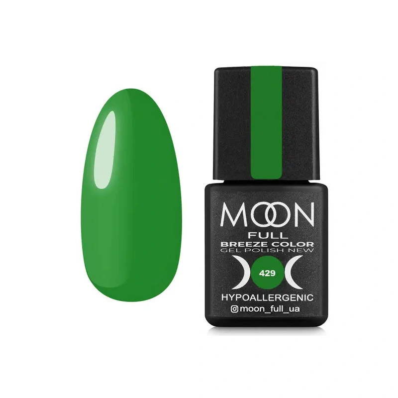 Гель-лак MOON FULL Full Breeze color №429 світло-зелений, емаль 8 мл