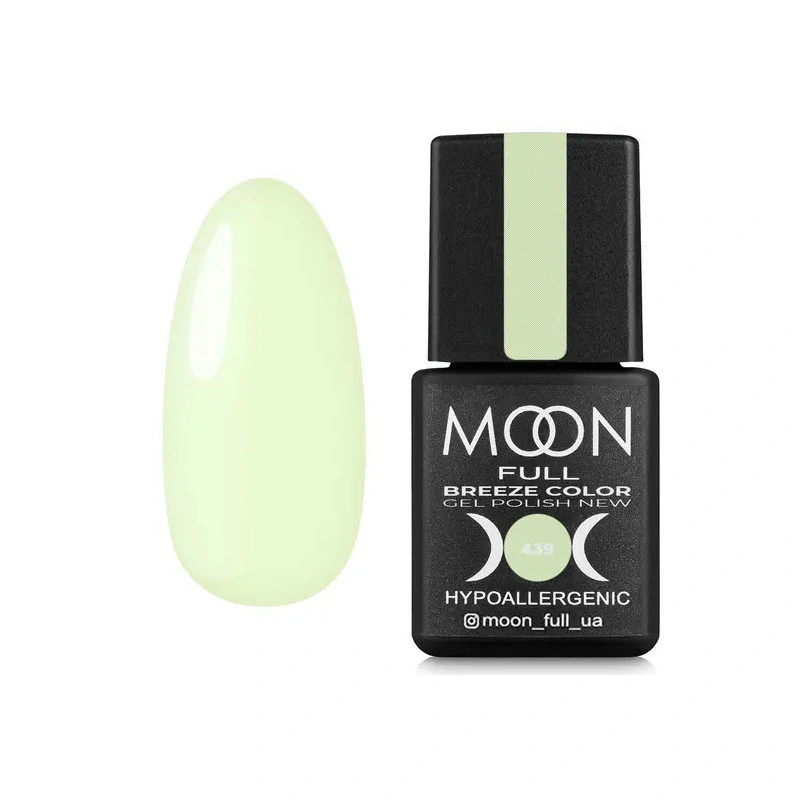 Гель-лак MOON FULL Full Breeze color №439 світло-жовтий, емаль 8 мл
