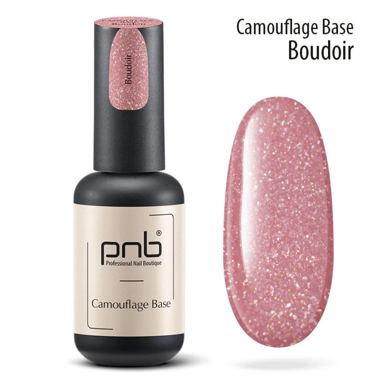 Камуфлююча база Будуар PNB Camouflage Base Boudoir тепла бежева зі сріблястою поталлю 8 мл