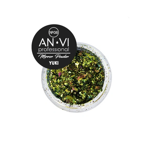 Дзеркальні лусочки юки ANVI Yuki Mirror Powder №08 Ophite Mirage 1,2г