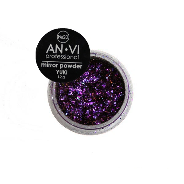 Дзеркальні лусочки юки ANVI Yuki Mirror Powder №20 Legendary Purple 1,2 г