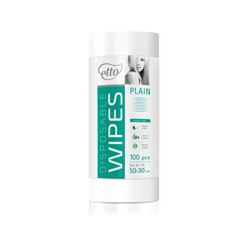 Серветки спанлейс Etto Disposable Wipes Plain White 30x50 см гладкі, білі 100 шт