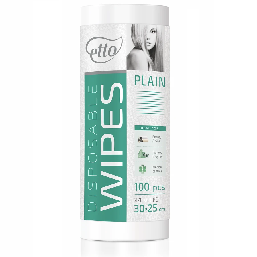 Серветки спанлейс Etto Disposable Wipes Mesh White 30x25 см сітчасті, білі 100 шт