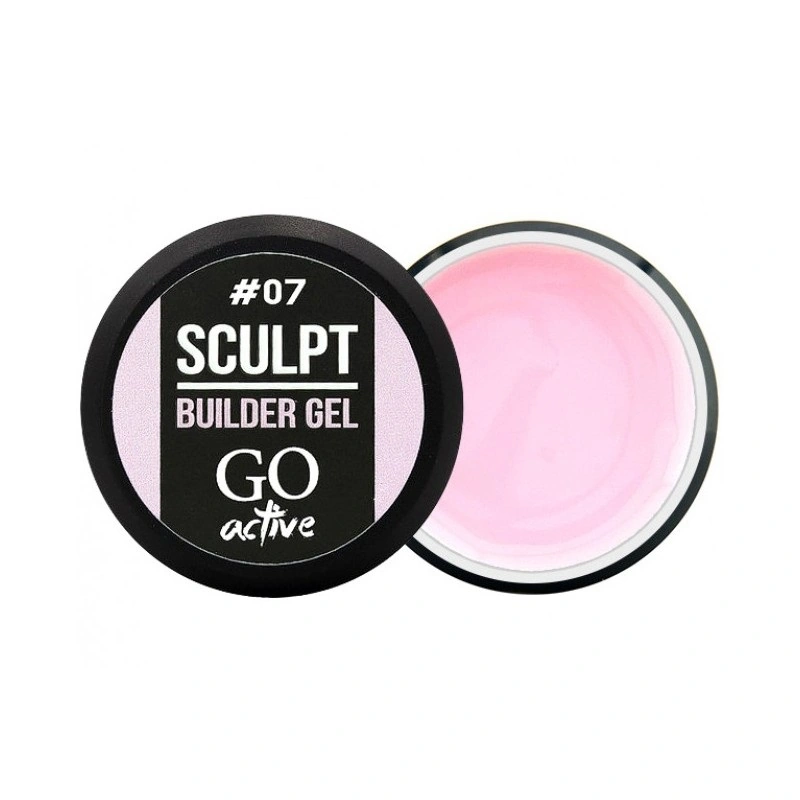 Білдер-гель для моделювання нігтів GO Active Sculpt Builder Gel 07 Bubble Gum блідо-рожевий 12 мл