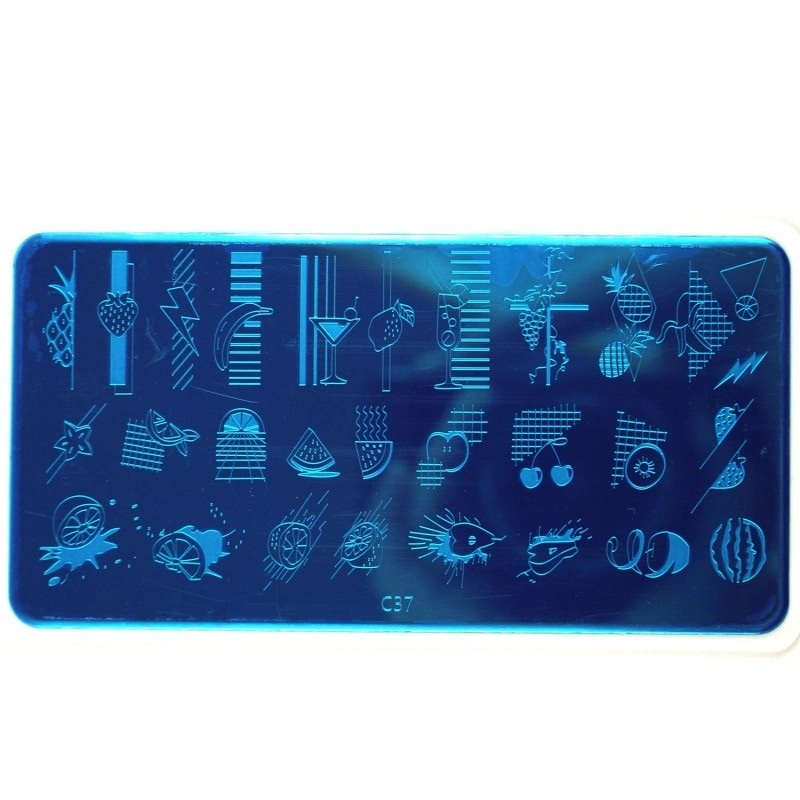 Пластина для стемпінгу GO Active Plate for Stamping C37 фрукти, ягоди, геометрія