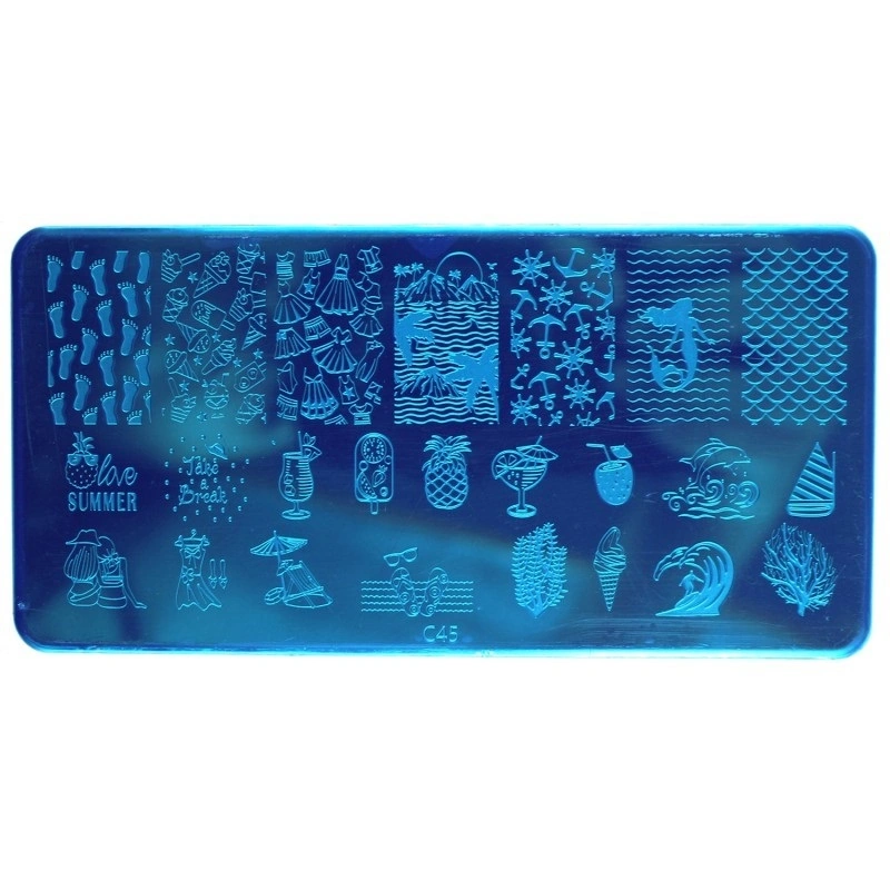 Пластина для стемпінгу GO Active Plate for Stamping C45 літо, море, відпочинок