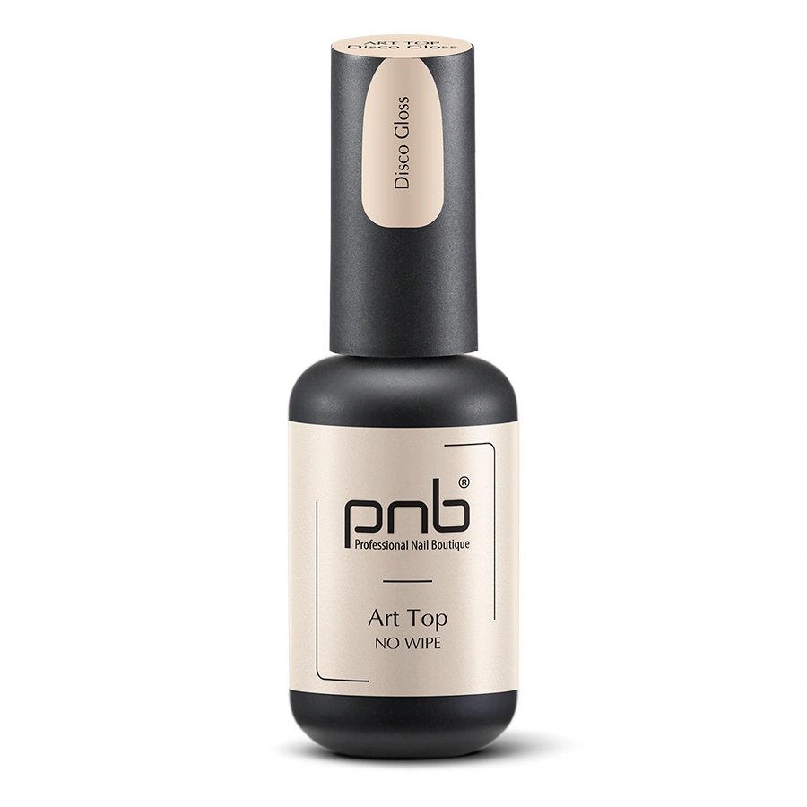 Світловідбиваючий топ із голографічною слюдою PNB Art Top Disco Gloss No Wipe без липкого шару 8 мл