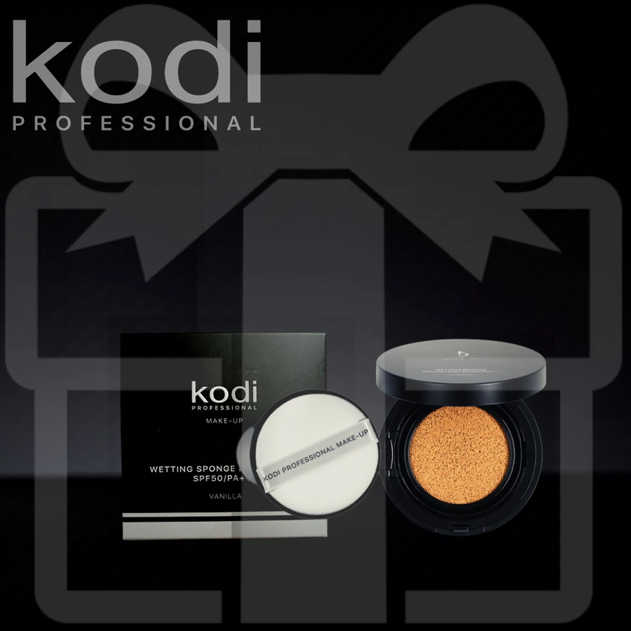 Тональна основа-флюїд зі спонжем Kodi Подарунок! Kodi Wetting Sponge Foundation SPF50/PA+++ в асортименті 15 г