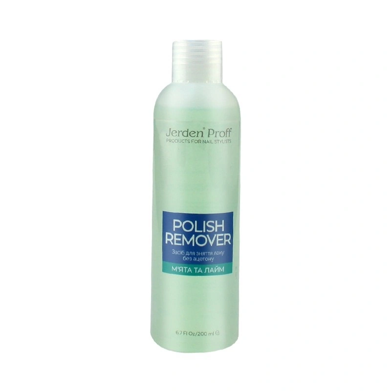 Рідина для зняття лаку без ацетону Jerden-Proff Lime and Mint Polish Remover Лайм та М`ята 200 мл