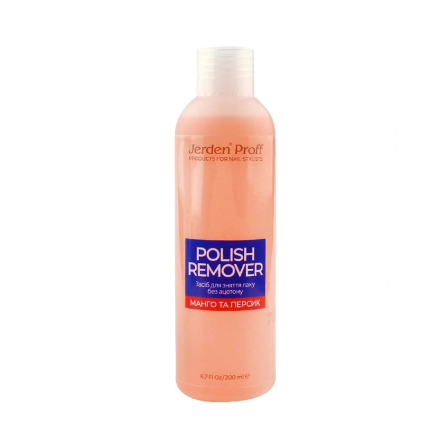 Рідина для зняття лаку без ацетону Jerden-Proff Mango & Peach Polish Remover Манго та Персик 200 мл