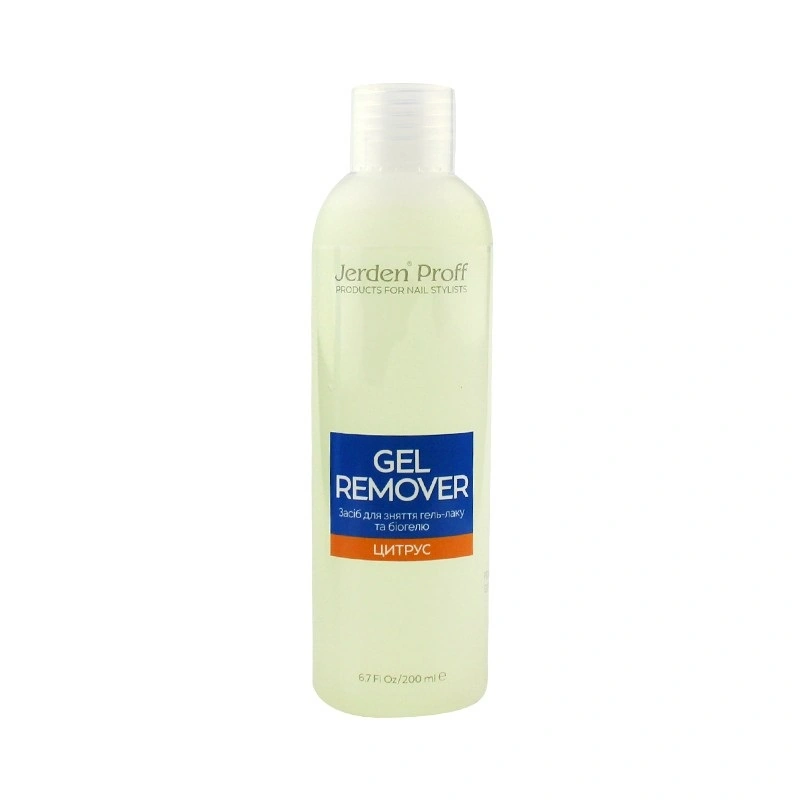 Рідина для зняття гель лаку, біогеля Jerden-Proff Citrus Gel Remover Цитрус 200 мл