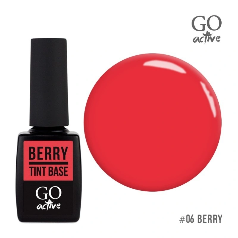 Каучукова кольорова база GO Active Tint Base 06 Berry червоний 10 мл
