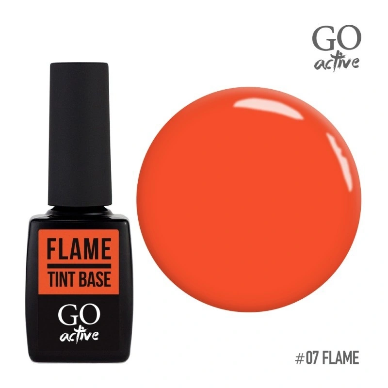 Каучукова кольорова база GO Active Tint Base 07 Flame помаранчеве полум`я 10 мл