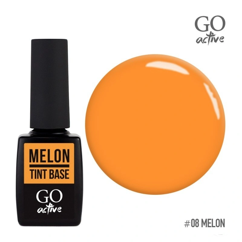 Каучукова кольорова база GO Active Tint Base 08 Melon жовто-жовтогарячий 10 мл