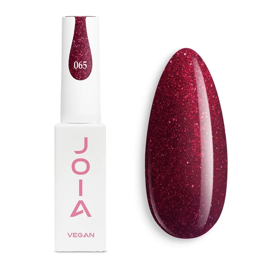 Гель-лак JOIA Vegan 065 червоний, із шиммером 6 мл