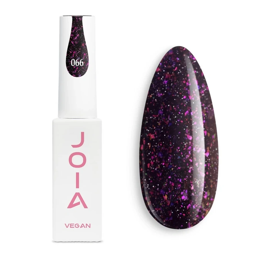 Гель-лак JOIA Vegan 066 темний фіолетовий, з рожевим та фіолетовим шиммером 6 мл