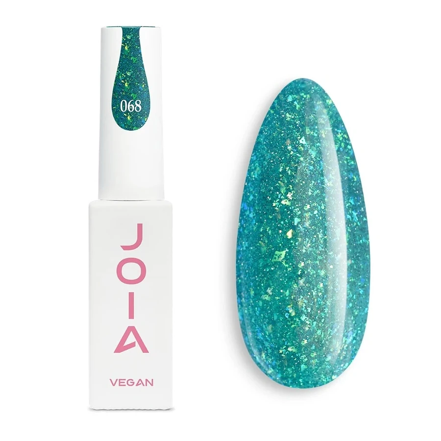 Гель-лак JOIA Vegan 068 бірюзовий, із шиммером 6 мл