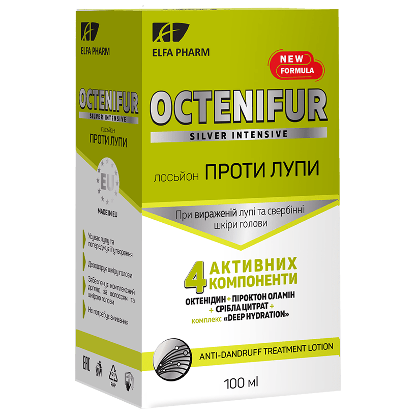 Лосьйон проти лупи Elfa Pharm Octenifur Silver Intensive Hair Lotion 100 мл