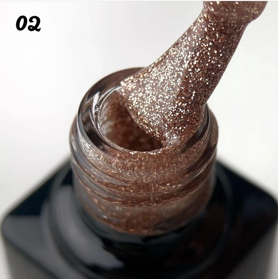 Гель-лак Molekula Queens Secret №Q02 золото, із щільними блискітками 6 мл