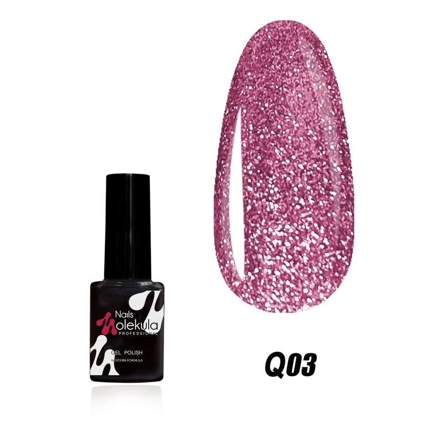 Гель-лак Molekula Queens Secret №Q03 фіолетовий, з пл відними блискітками 6 мл