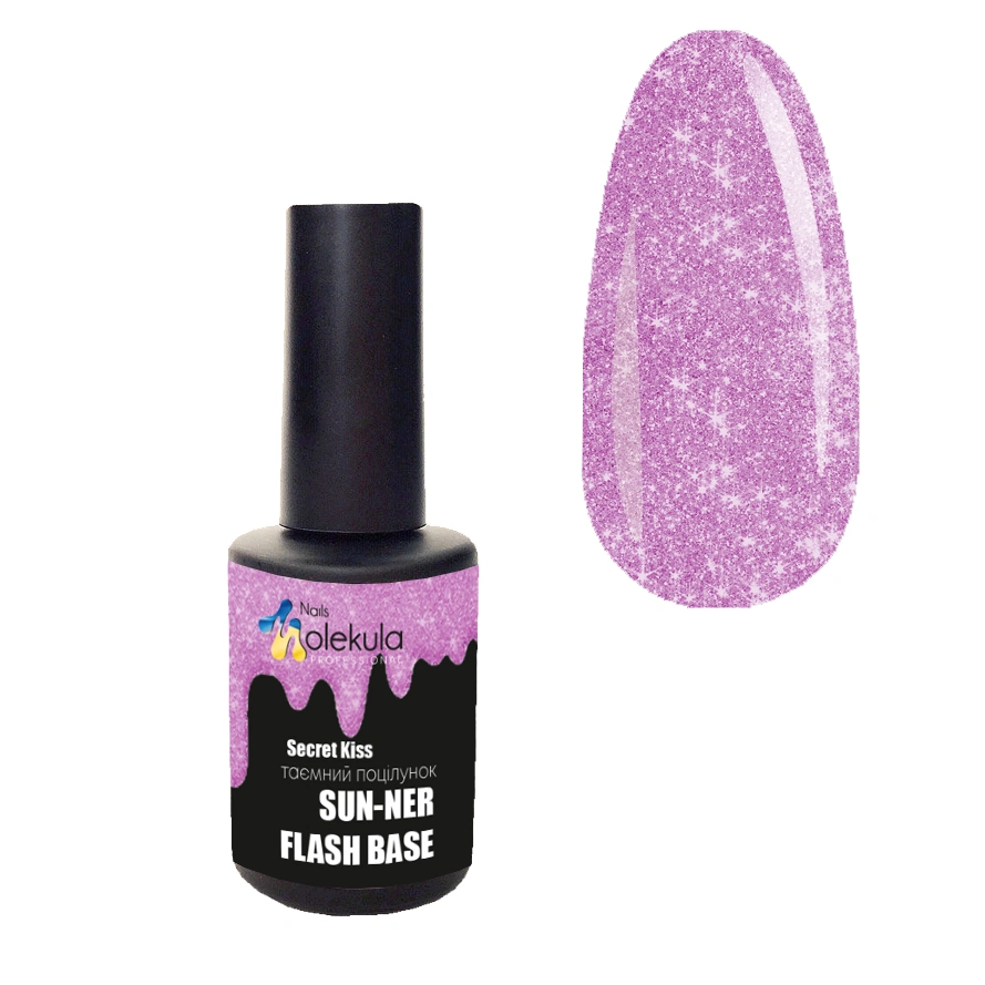 Базове покриття Секретний поцілунок Molekula Sun-ner Flash Base Secret Kiss фуксія , світловідбивний 12 мл