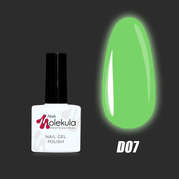 Гель-лак Molekula Disco XS Las Vegas №D07 яскравий зелений, люмінесцентний 11 мл