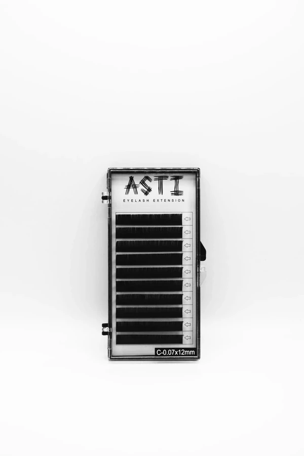Вії для нарощування ASTI HYLON LASH 10 C-0.07 х 12 мм