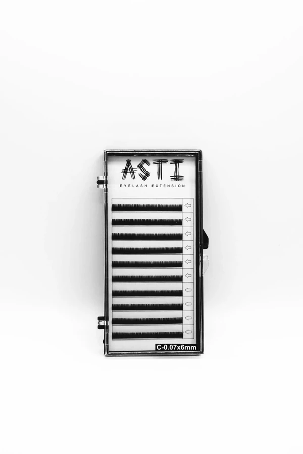 Вії для нарощування ASTI HYLON LASH 10 C-0.07 х 6 мм