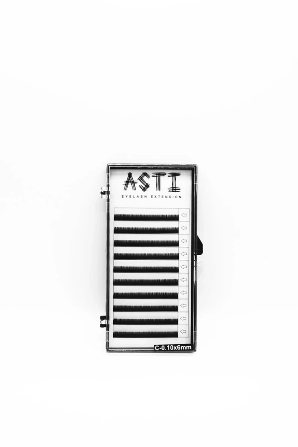 Вії для нарощування ASTI HYLON LASH 10 C-0.10 х 6 мм