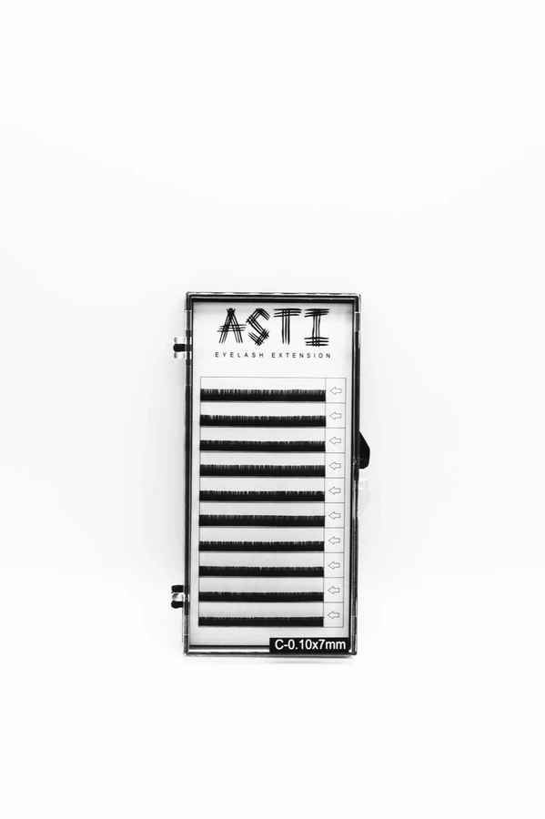 Вії для нарощування ASTI HYLON LASH 10 C-0.10 х 7 мм