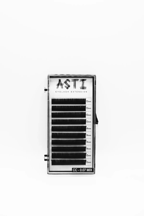 Вії для нарощування ASTI HYLON LASH 10 MIX CC-0.07 х 13-14-15 мм мікс