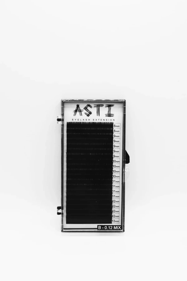 Вії для нарощування ASTI HYLON LASH 20 MIX B-0.12 х 8-9-10-11-12-13 мм мікс