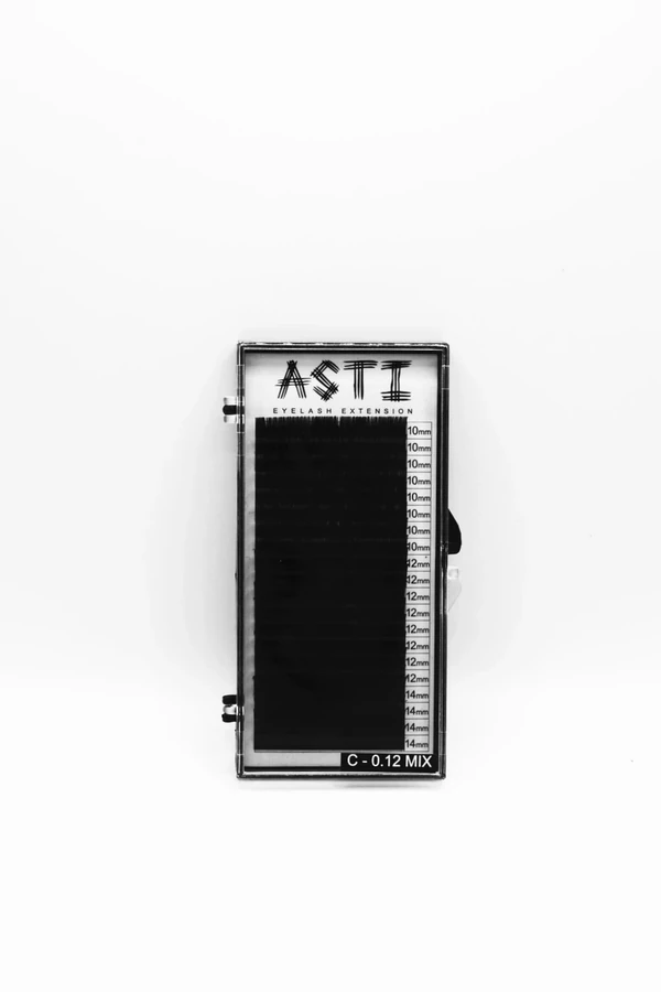 Вії для нарощування ASTI HYLON LASH 20 MIX C-0.12 х 10-12-14 мм мікс
