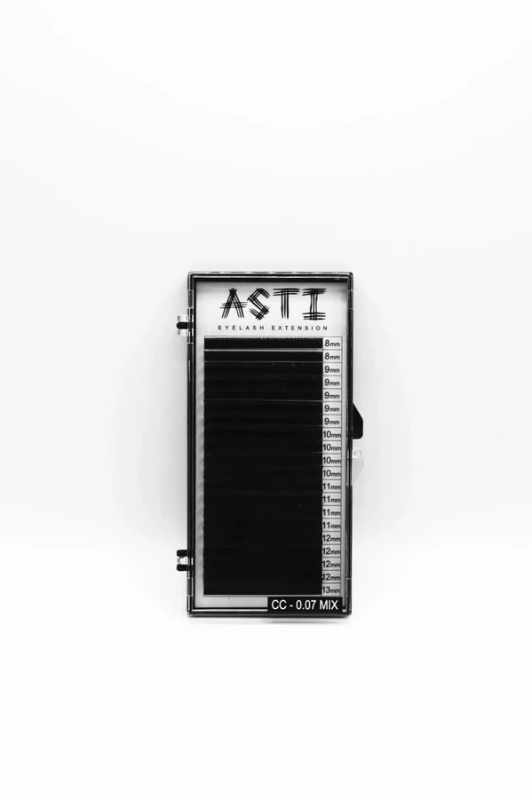 Вії для нарощування ASTI HYLON LASH 20 MIX CC-0.07 х 8-9-10-11-12-13 мм мікс