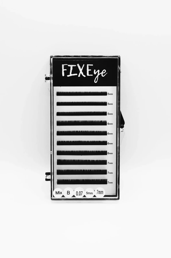 Вії для нарощування FIXEye HYLON LASH 10 MIX B-0.07 х 5-6-7 мм мікс