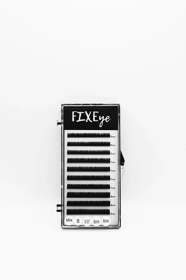 Вії для нарощування FIXEye HYLON LASH 10 MIX B-0.07 х 6-7-8 мм мікс
